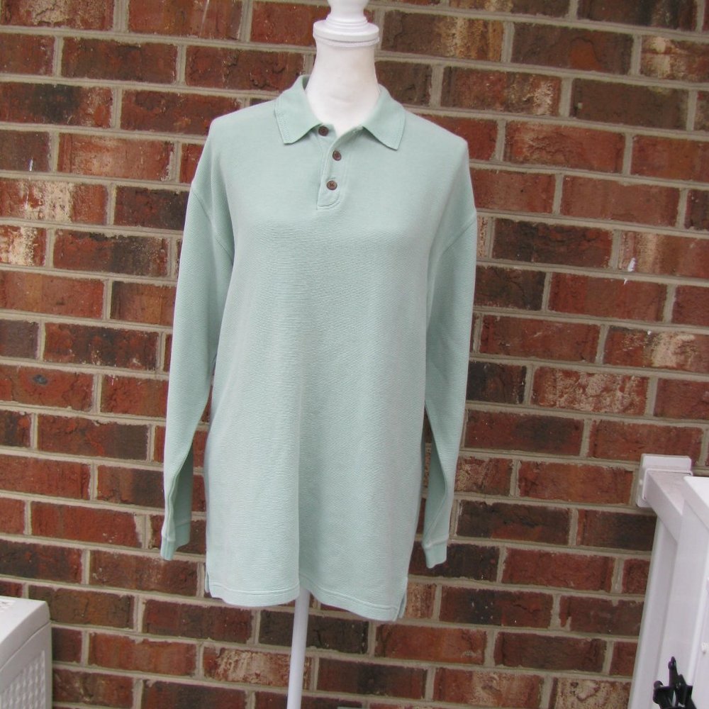Tommy Bahama Men's long sleeve pullover top shirt casual silk cotton Medium